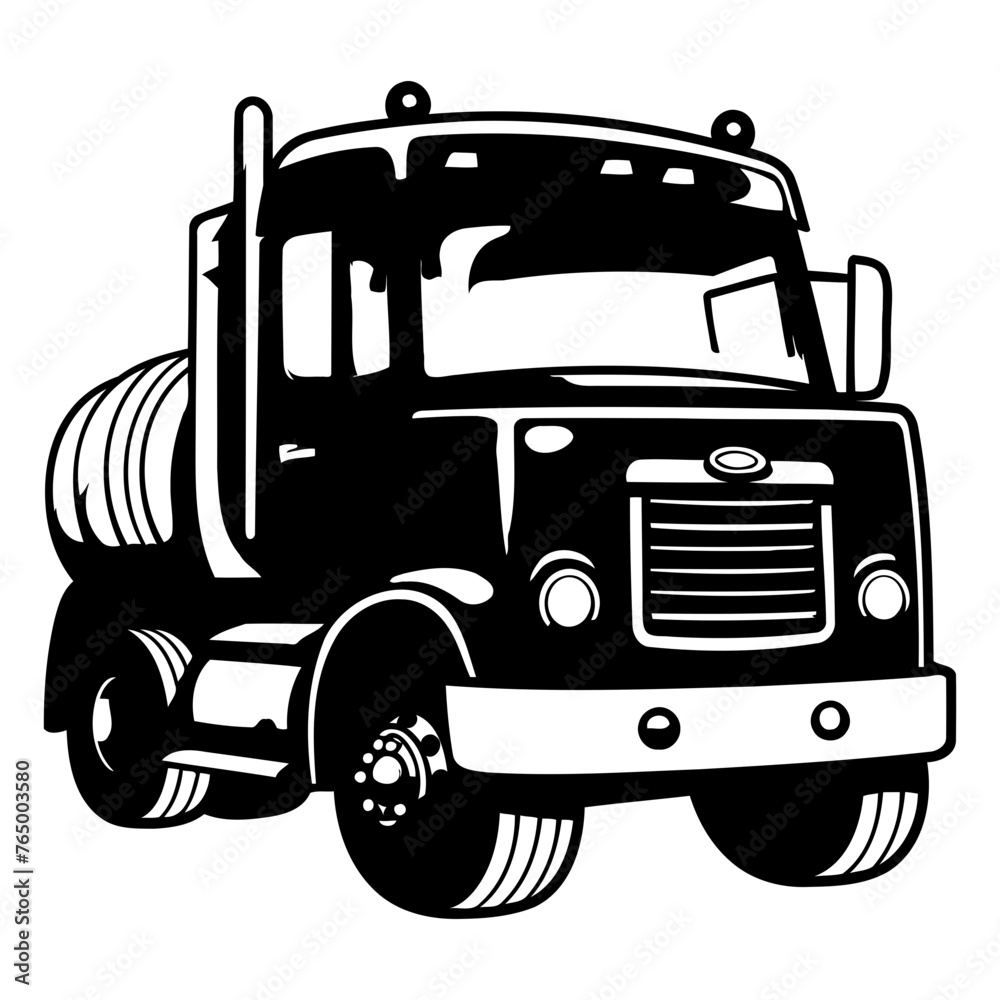 Truck silhouette on a white background for your design