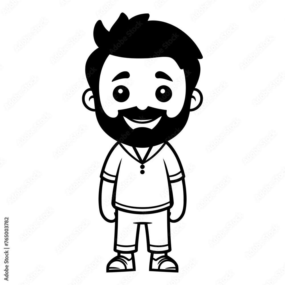 cute little boy with beard character vector illustration design vector illustration design