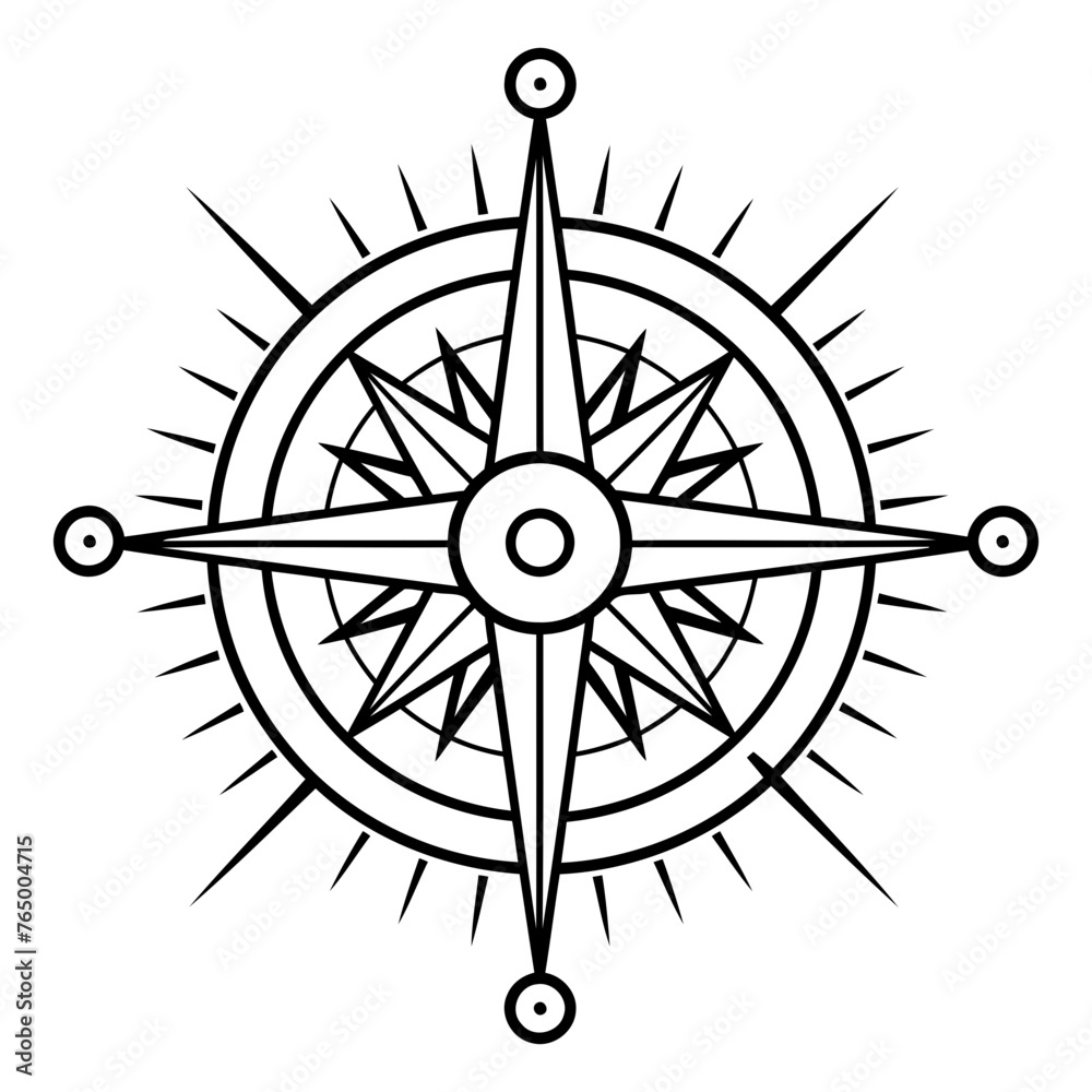 Compass icon. Outline compass vector icon for web design isolated on white background
