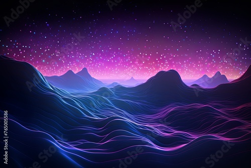 Gray and purple waves background, in the style of technological art