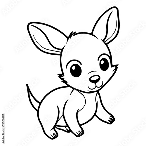 Cute cartoon kangaroo on white background.
