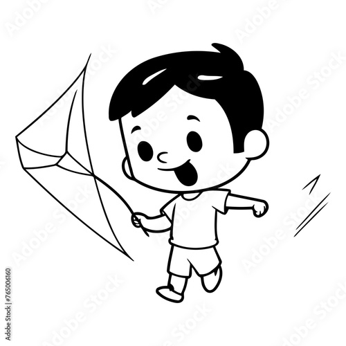 Little boy playing kite of a little boy playing kite.