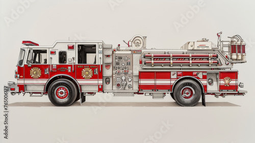 Vector illustration of fire truck