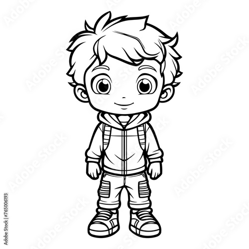 Coloring book for children - Boy in astronaut costume