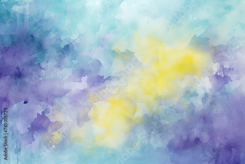 Gray and yellow watercolour splatter background, purple yellow