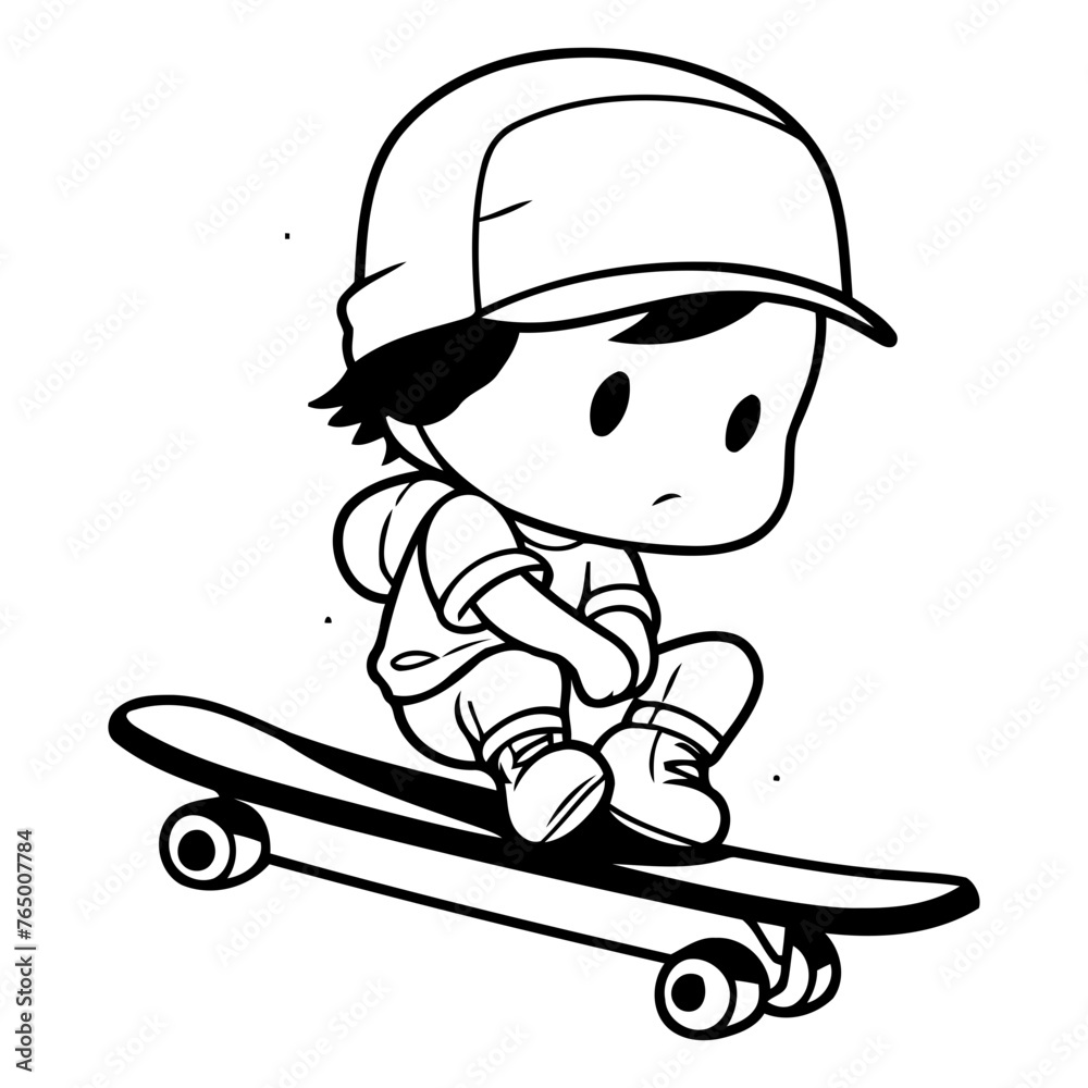 Boy riding skateboard of a boy riding a skateboard.