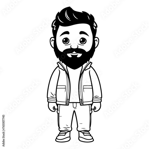 Hipster man cartoon design. Person people human and social media theme Vector illustration