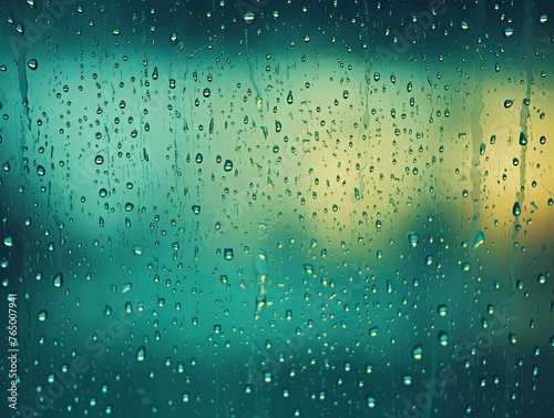 Gray rain drops on an old window screen with abstract background