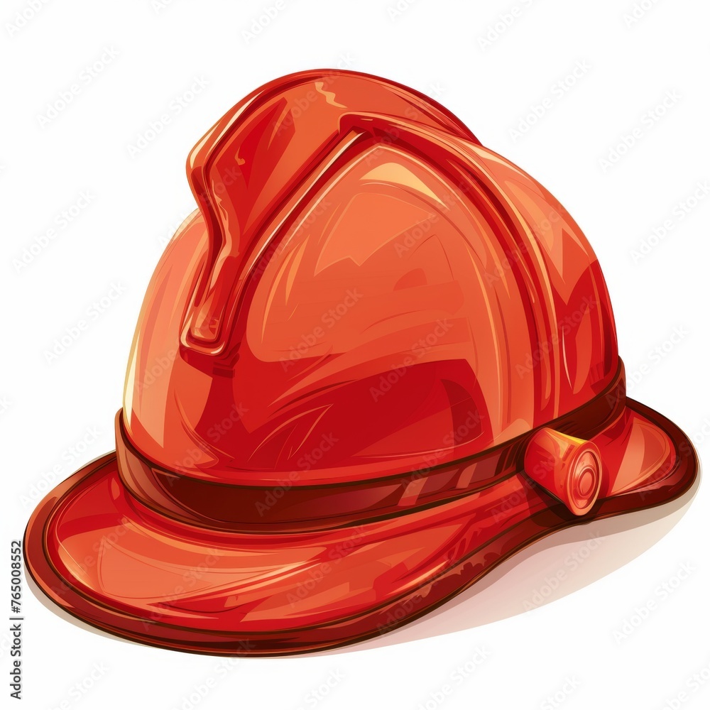 Fototapeta premium Vector illustration of firefighter hat helmet