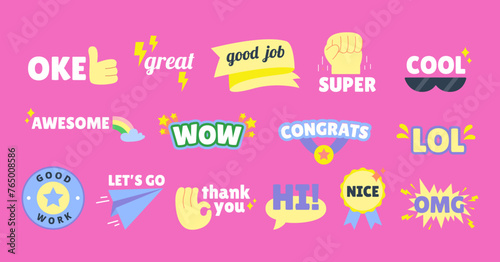 Motivation text and element vector illustration