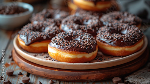 Chocolate Glaze Donut Background