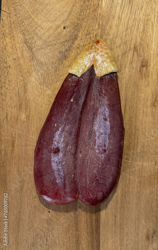 Bottarga, the dried, pressed roe of the mullet, used in the sardinian cooking. photo