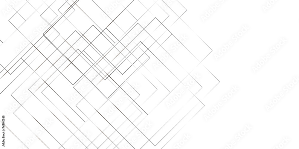 Abstract seamless pattern of randomly arranged white rectangle frames with soft shadows on gray background