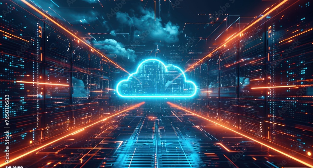 Obraz premium International internet day: a world connected, linking people, electronic devices globally through a network. Cloud storage, seamless connectivity across computers, tablets, laptops, phones