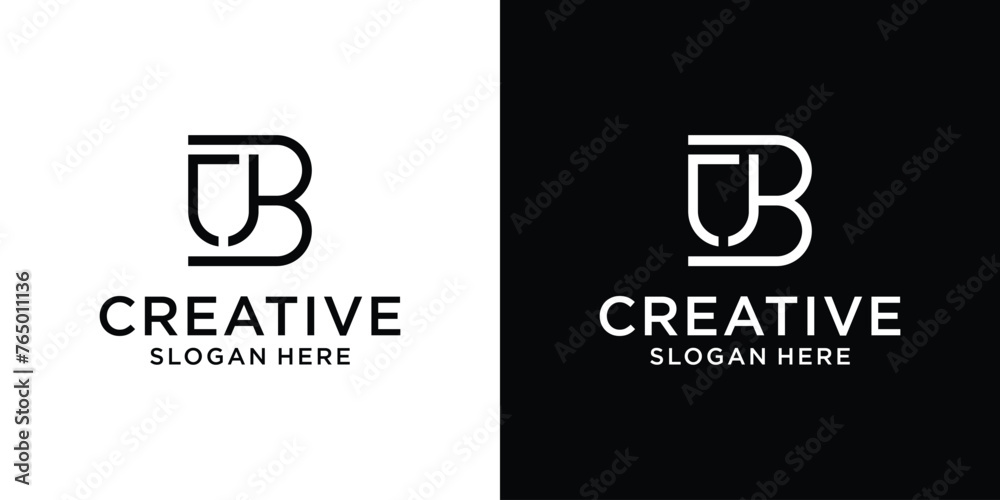 Abstract Initial letter U B with line style logo design vector Abstract Initial letter U B with line style logo design vector