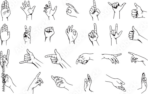 collection of hand drawn hand icon