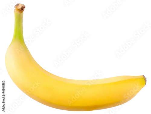 One banana fresh fruit isolated on white, clipping path