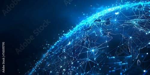 Connecting the World: Exploring Global Technology Connections through Earth and Digital Data Transfer Concept. Concept Global Technology, Earth Data, Digital Connections, Technology Transfer © Ян Заболотний