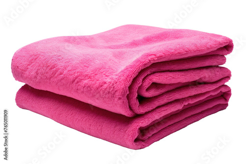 A Tower of Soft Elegance: Pink Towels Folded in Harmony.