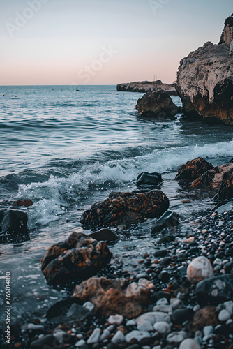 Water surface with ripples and sunlight reflections