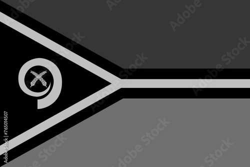 Vanuatu flag - greyscale monochrome vector illustration. Flag in black and white