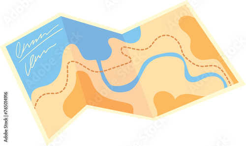 Map icon. Folded paper navigation cartoon tool