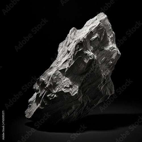pictures of a minimalistic rock on a black background, in the style of ambient occlusion сreated with Generative Ai © Andrii Yablonskyi