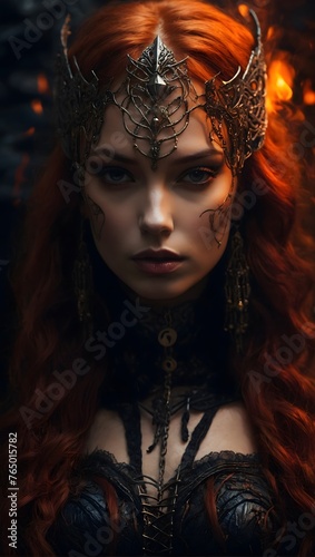 Gothic Elegance: The Enigmatic Redhead