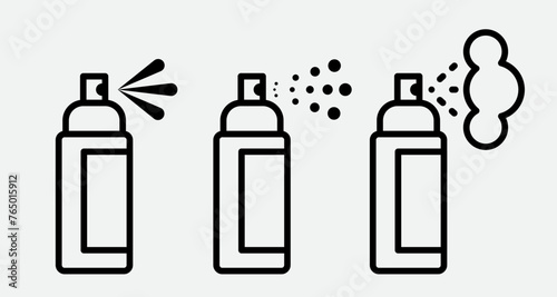 Hand drawn paint spray bottle icon. Airbrush line simple graffiti art aerosol balloon logo.