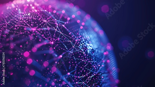 Blue-Purple 6G Starlink Network Communication Technology Creative Conceptual Graphic photo