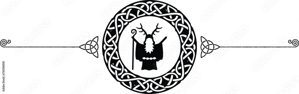 Elegant Celtic Symbols Header - Triquetras, Druid - obrazy, fototapety, plakaty 