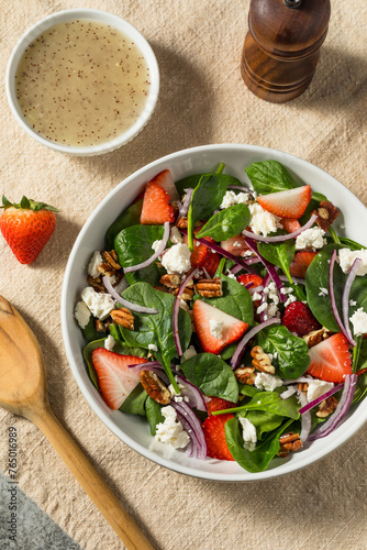 Healthy Homemade Strawberry Feta Spinach Salad