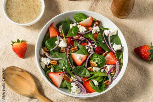 Healthy Homemade Strawberry Feta Spinach Salad