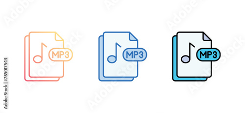 MP3 icon design with white background stock illustration
