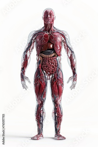 3D rendering with details human body illustration for medical theme promotion