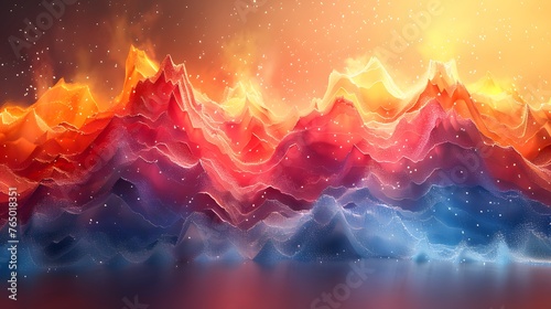 Abstract geometric background. Explosion power design with crushing surface photo