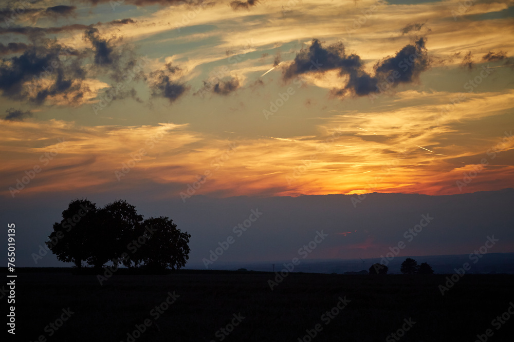 Sonnenuntergang am Haarstrang, Ense-Ruhne, Soester Börde, Kreis Soest, 2023 