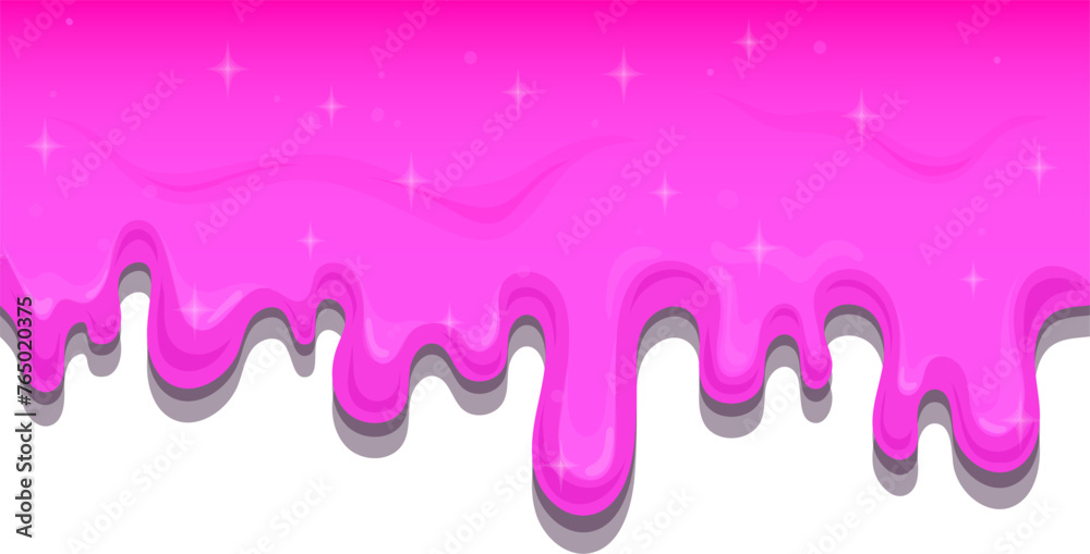Dripping pink sparkling paint. Glossy artistic border Dripping pink sparkling paint. Glossy artistic border