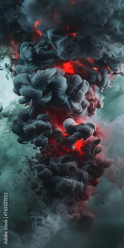 abstract red and green smoke