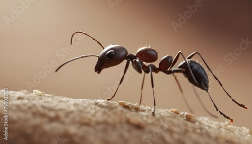 Closeup of an ant carrying a seed back to its colony. © Zulfi_Art