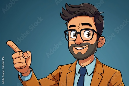 Animated entrepreneur in business attire on white background for diecut transparency showcasing characterdriven leadership photo