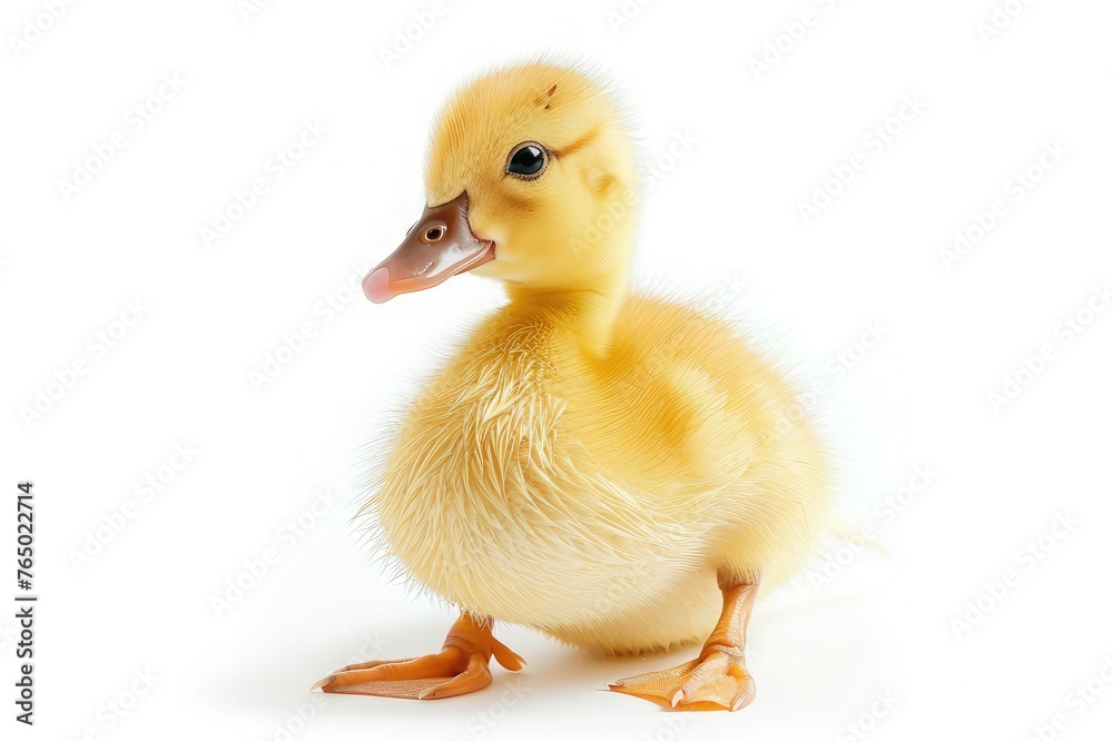 Cute little duckling isolated on white background