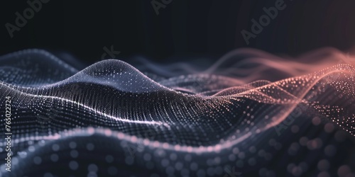 Dynamic abstract background with hi-tech particle wave design
