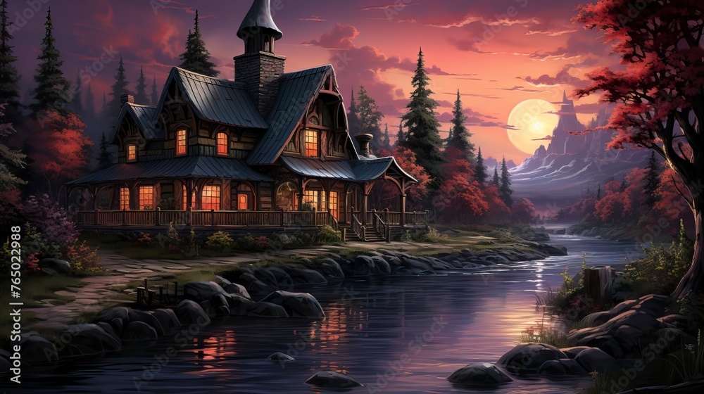 Obraz premium Fantasy World Landscape 