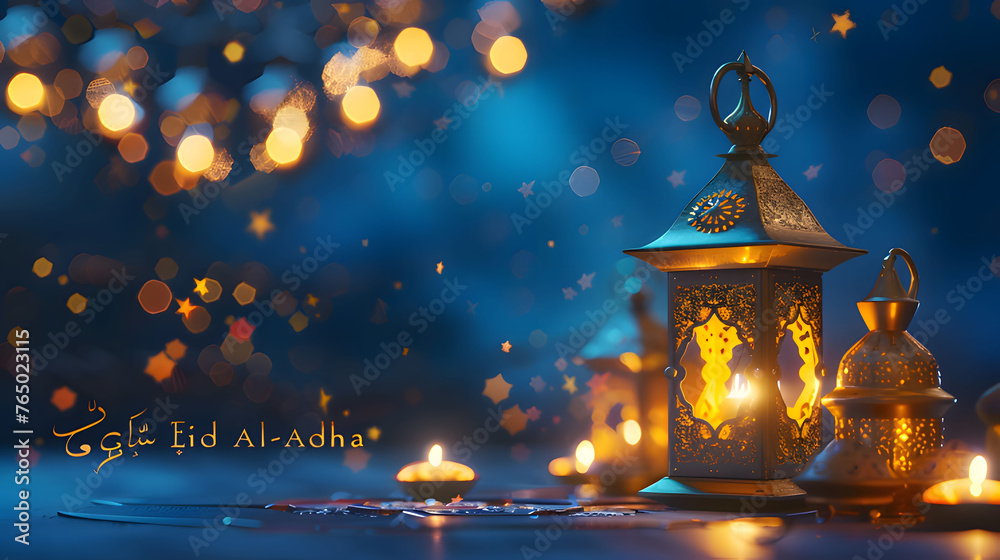Eid Al Adha Celebrations, Idul Adha greeting background shining Islamic mosque with arabic calligraphy, sacrificial animals, cows, sheep and camels Generative Ai Eid Al Adha Celebrations, Idul Adha greeting background shining Islamic mosque with arabic calligraphy, sacrificial animals, cows, sheep and camels Generative Ai