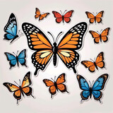 Diseño de pegatinas 3d mariposas