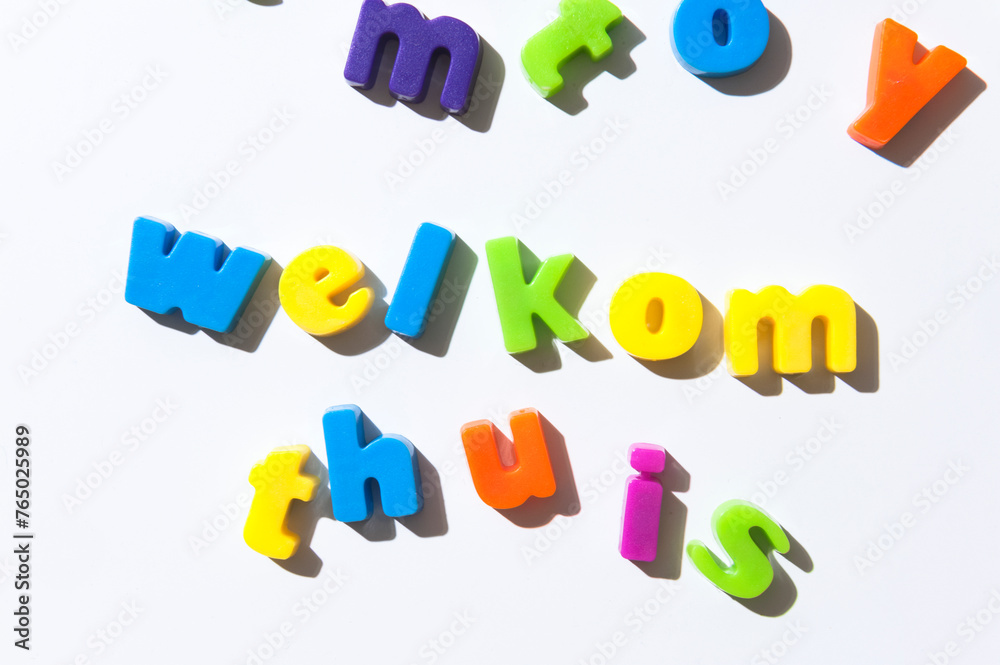 Fridge magnet letters spell Fridge magnet letters spell