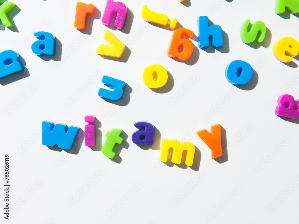 Obraz premium Fridge magnet letters spell