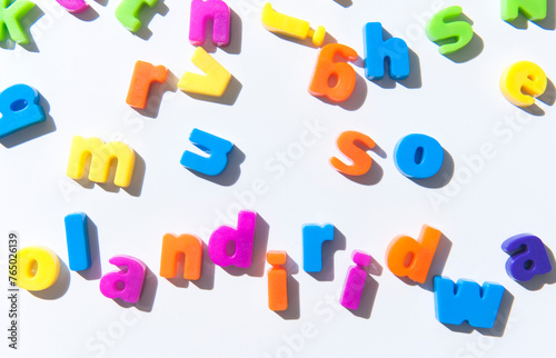 Fridge magnet letters spell 