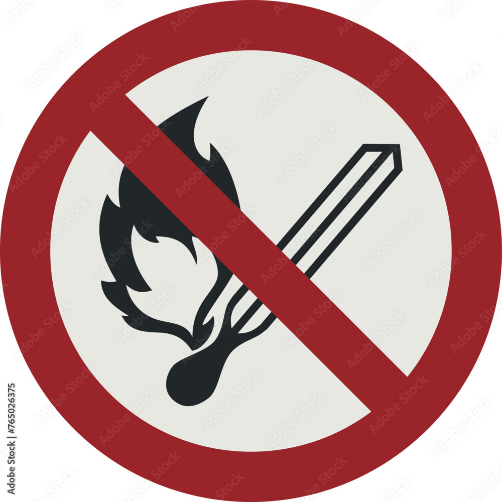 PROHIBITION SIGN PICTOGRAM, No open flame ISO 7010 - P003 - SVG PROHIBITION SIGN PICTOGRAM, No open flame ISO 7010 - P003 - SVG